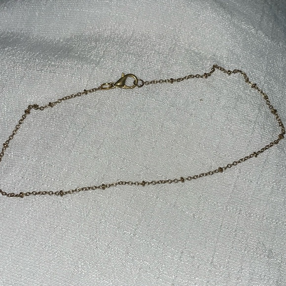 Vintage ANKLET  gold tone handcrafted 8 1/2” tiny delicate ball bead chain - Picture 1 of 3
